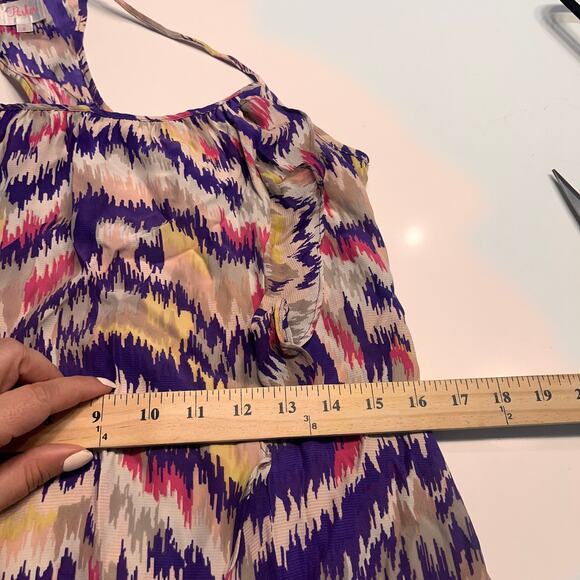 Parker Women's Multicolored Racer Back Summer Sun Mini Dress Size Small - Picture 9 of 10